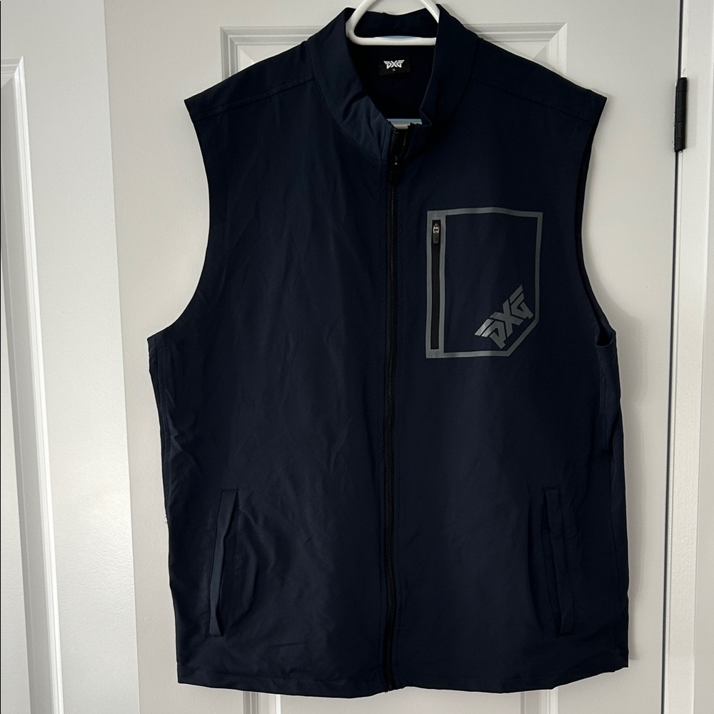 PXG Men's Navy Vest with Gray Accents